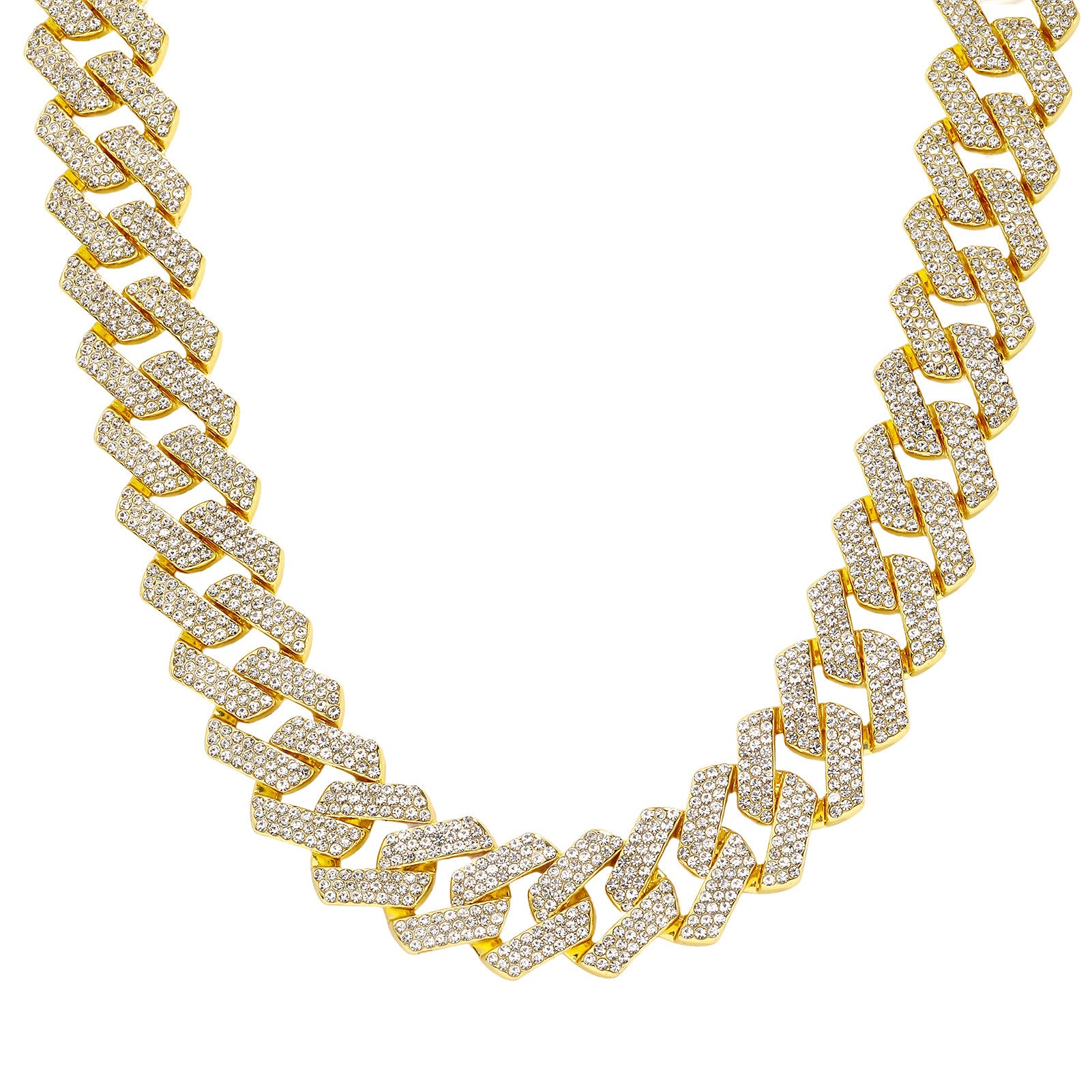 Hip-Hop Jewelry 20mm Diamond-Shaped Cuban-Link Necklace