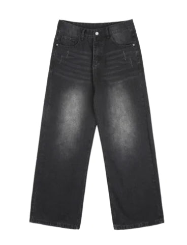 Fashionable Loose Spray Color Denim Trousers for Women