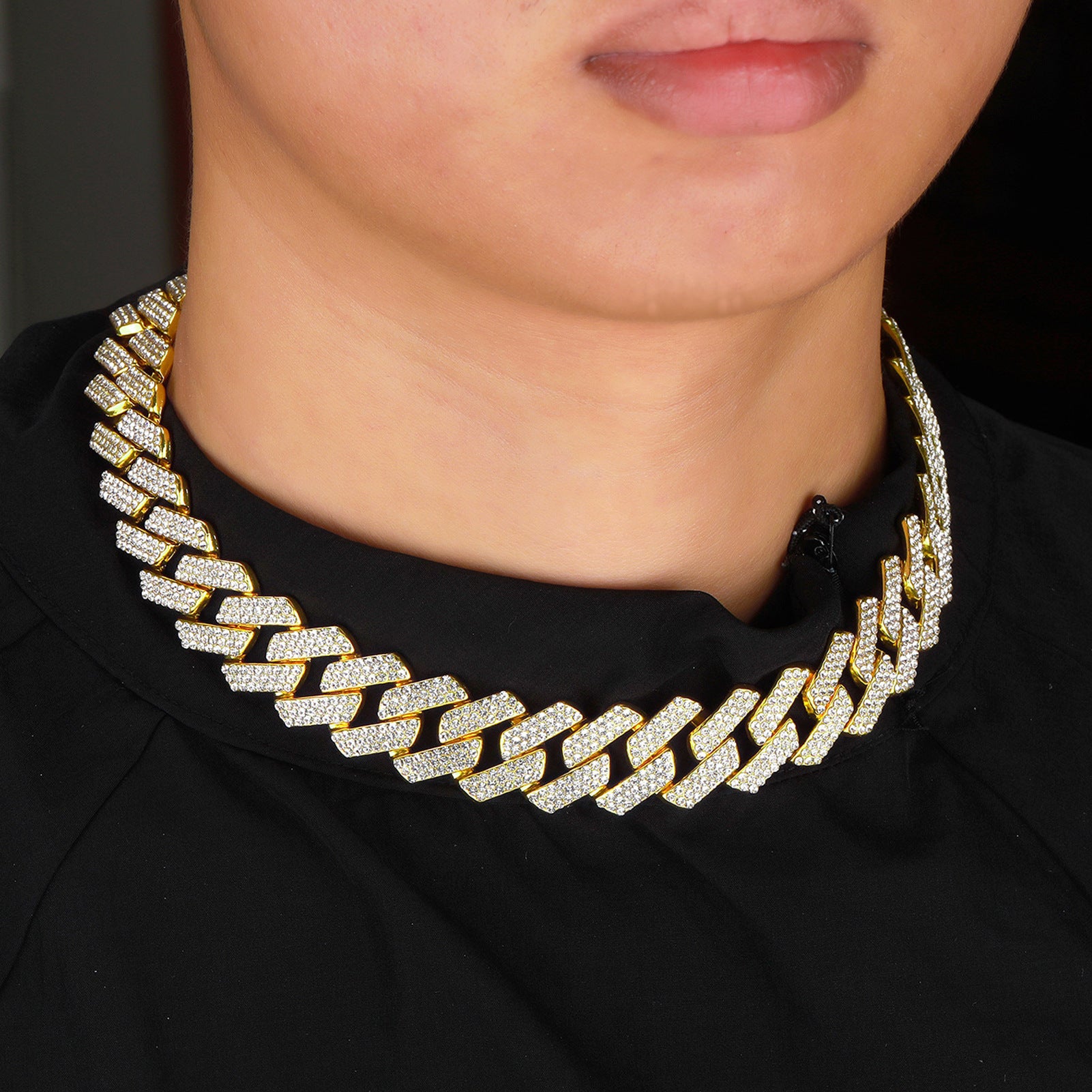 Hip-Hop Jewelry 20mm Diamond-Shaped Cuban-Link Necklace