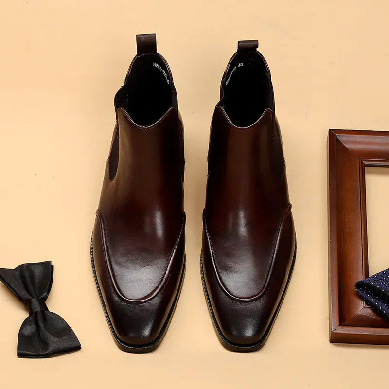 Martin Boots Men's High Top Cowhide Pointed Shoes