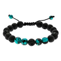 8mm Black Volcanic Stone Turquoise Bead Bracelet