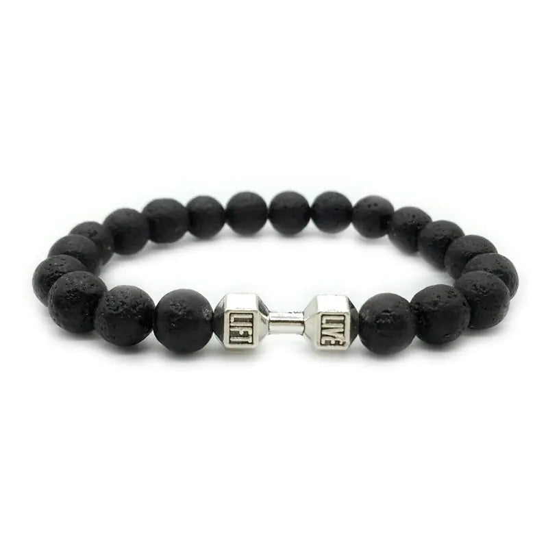 Volcanic Stone Bracelet, Natural Bead Wristband, LIVE LIFT