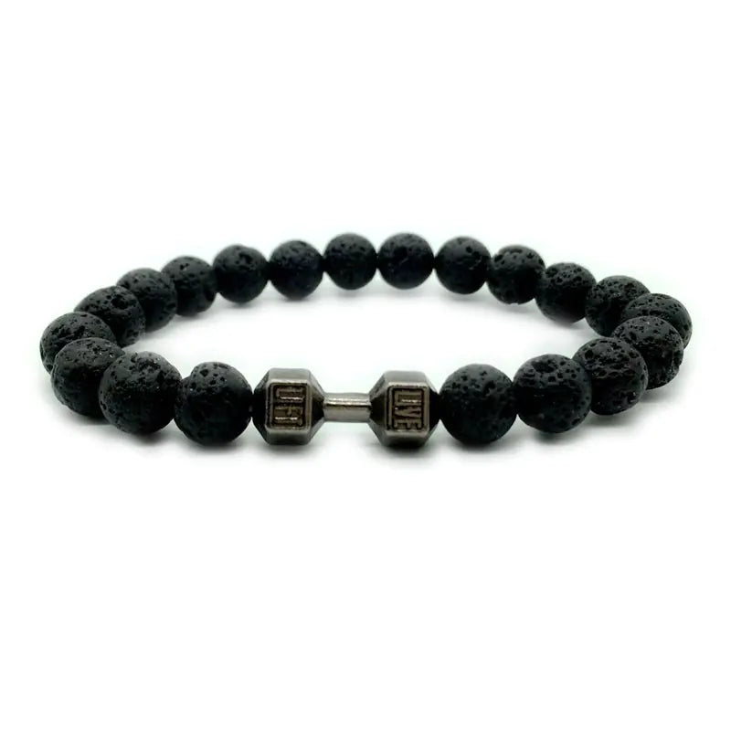 Volcanic Stone Bracelet, Natural Bead Wristband, LIVE LIFT