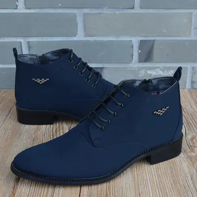 Men's Pointed Toe Casual Leather Martin Boots