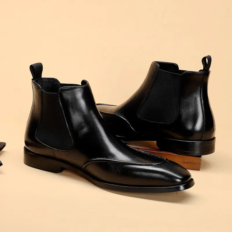 Martin Boots Men's High Top Cowhide Pointed Shoes